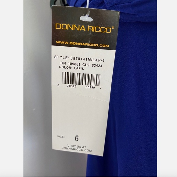 NWT Donna Ricco *Spectacular* Silk Cocktail Prom Party Halter Dress - Picture 10 of 10